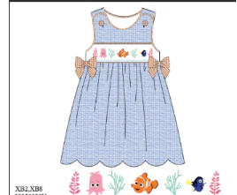 Smocked Sea Friends Seersucker Dress - Image 2