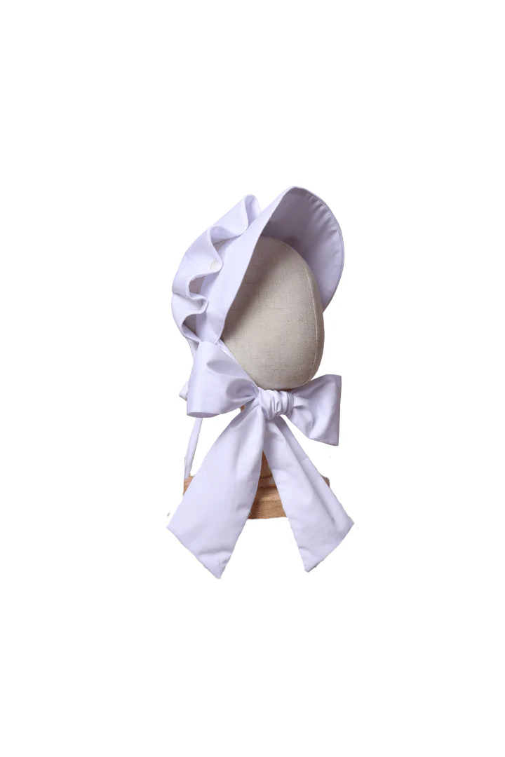 White Woven Bonnet - Image 2
